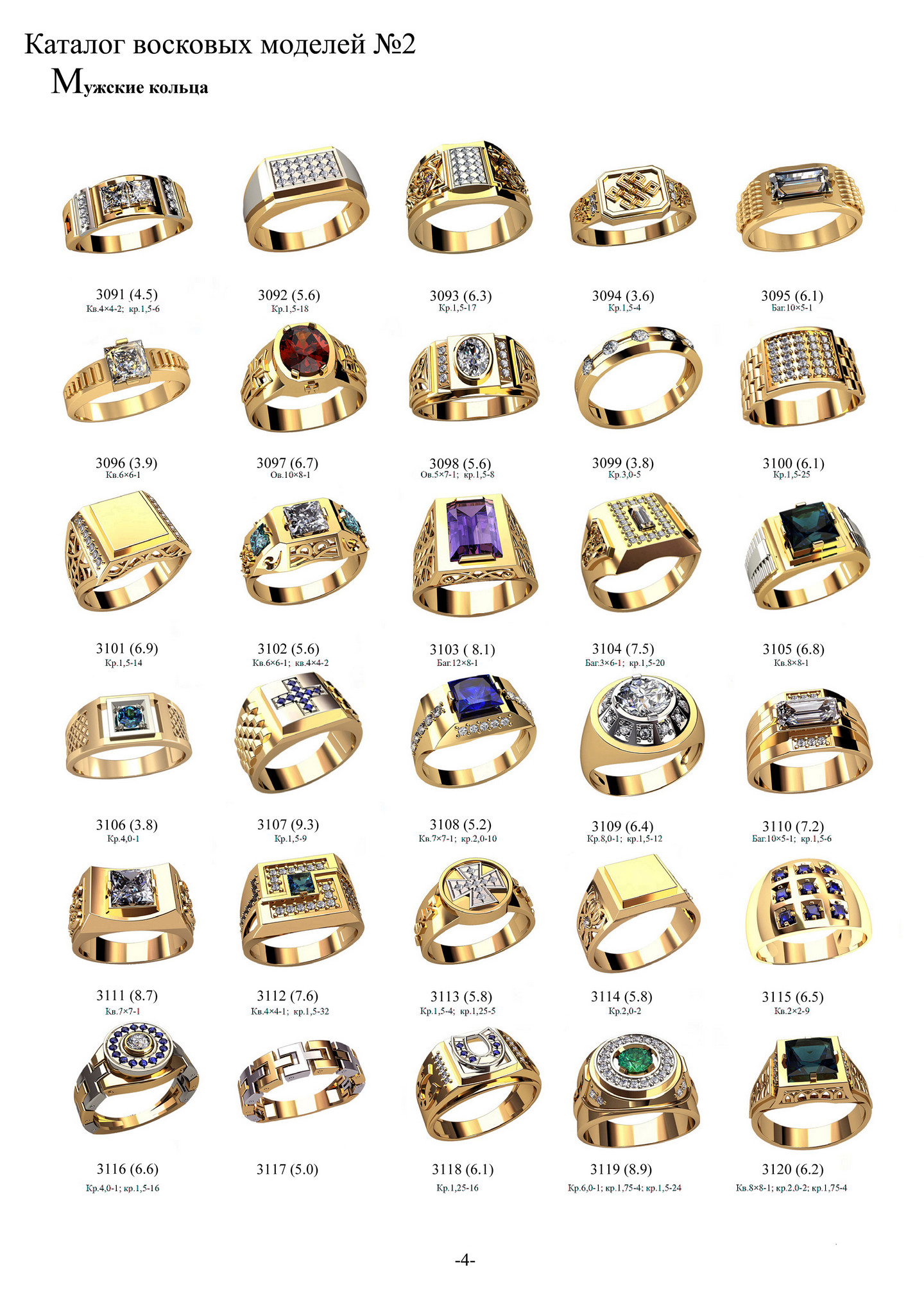 Золотая модель восковки каталог кольца